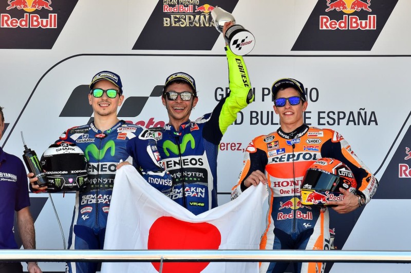 Хорхе Лоренсо, Валентино Росси,  Марк Маркес, 