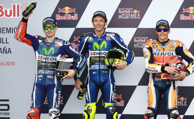 Квалификация MotoGP Гран-При Испании 2016: Лоренсо, Росси, Маркес