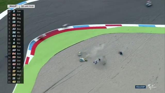 Гонка Moto3 Гран-При Нидерландов 2016 - аварии