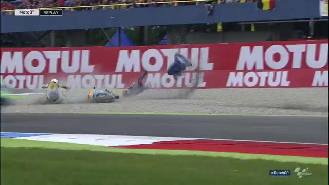 Гонка Moto3 Гран-При Нидерландов 2016 - аварии