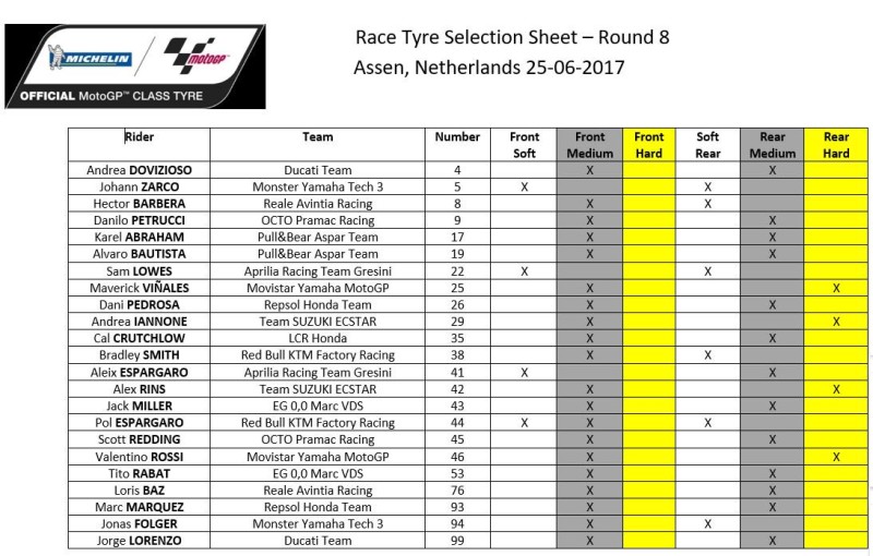Выбор шин Michelin на Гран-При Нидерландов 2017