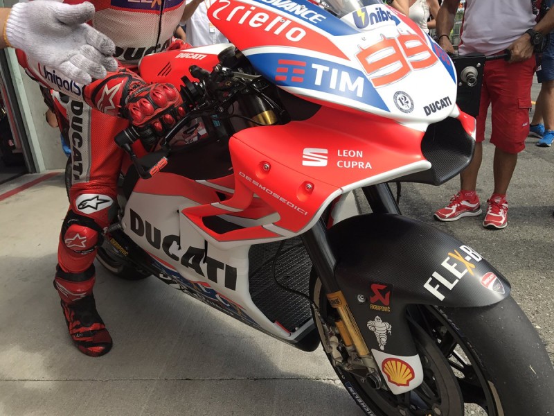Новый аэрообтекатель Ducati Team (Брно, 2017)