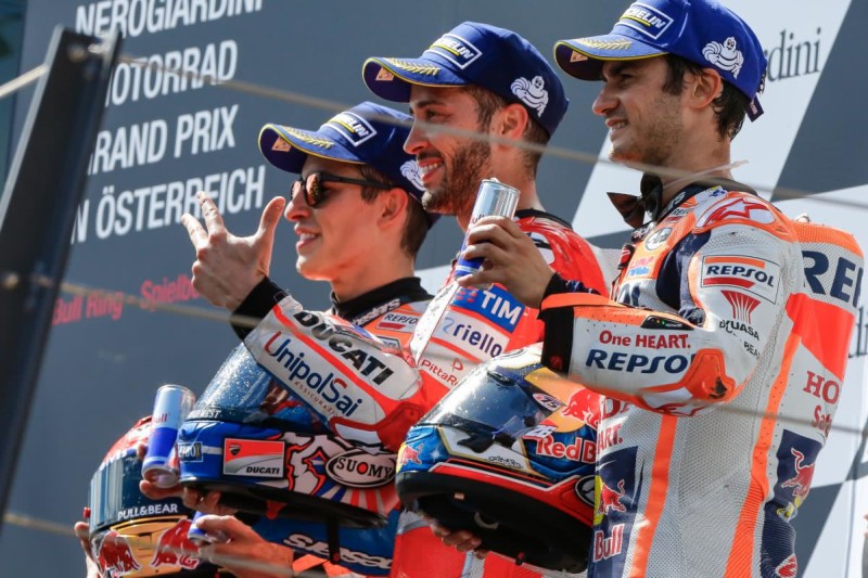 Подиум MotoGP Гран-При Австрии 2017