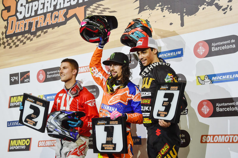 Бауман, Бич, Кардус на Superprestigio Dirt Track 2017