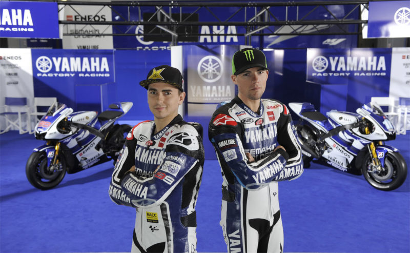 Лоренсо и Спис на презентации Yamaha Factory Racing 2012