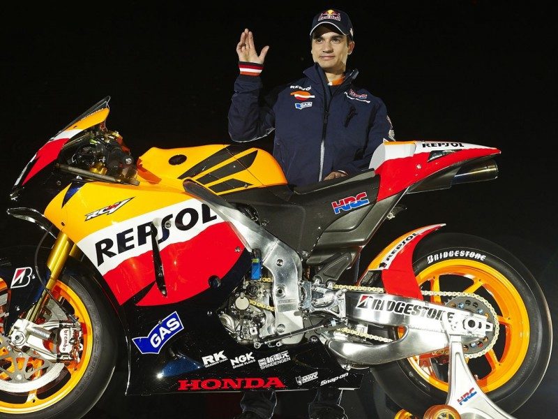 Дани Педроса на презентации Repsol Honda 2010