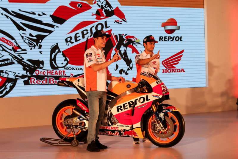 Маркес и Педроса на презентации Repsol Honda 2017
