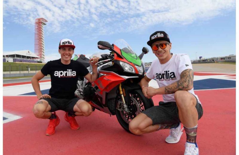 А. Эспаргаро и Реддинг Aprilia RSV4RF Limited Edition (Трасса Америк, 2018)