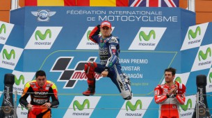 Хорхе Лоренцо, пилот Movistar Yamaha MotoGP, на подиуме