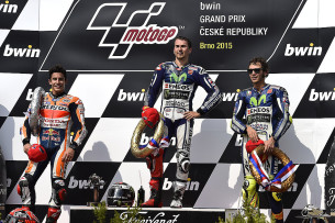 Валентино Росси, Марк Маркес, Хорхе Лоренцо. Гран-При Чехии, MotoGP 2015