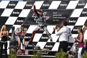 Валентино Росси, Марк Маркес, Хорхе Лоренцо. Гран-При Чехии, MotoGP 2015