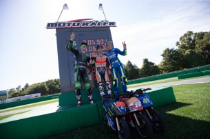 Мини-гонка на минибайках, звезды MotoGP