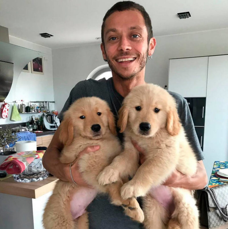 Валентино Росси с собаками (март 2018)