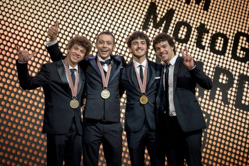 Беццекки, Росси, Баньяйя и Морбиделли на церемонии MotoGP Awards 2018