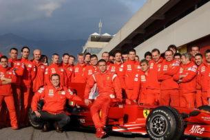 Росси и Ferrari, тесты на болиде 2008 года