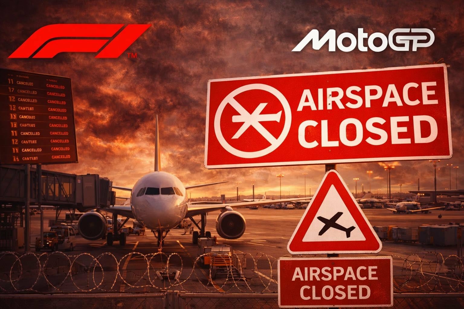 Закрытое воздушное пространство и удары по базам США: Ф1 стартует, но дрожит и MotoGP