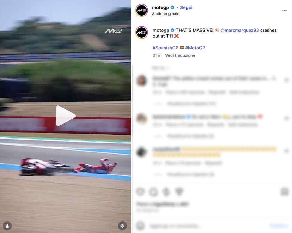 ВИДЕО — Падение Марка Маркеса в Хересе: теперь он в -44 от Беццекки