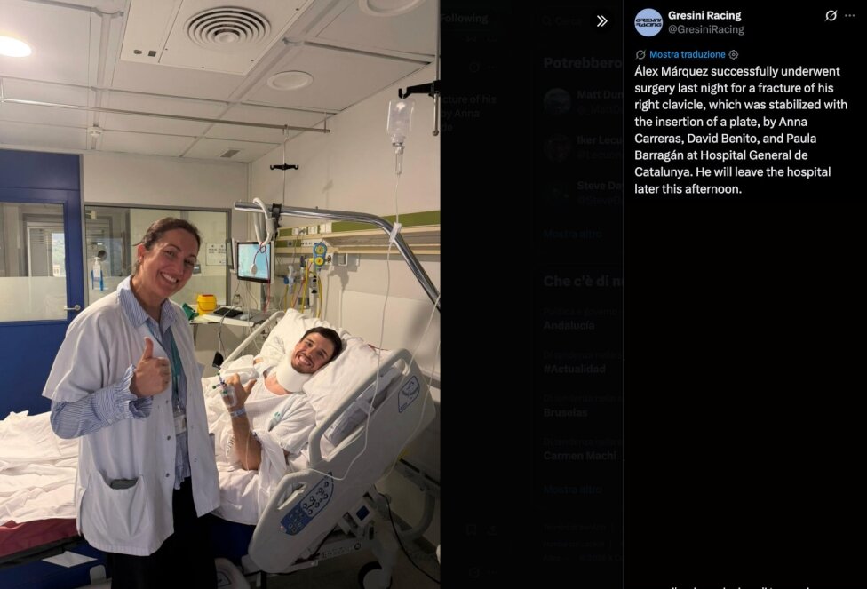 Алекс Маркес прооперирован на ключице, уже сегодня покинет больницу