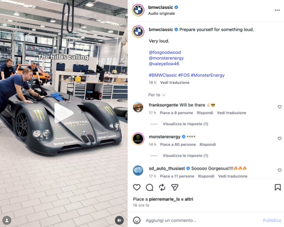 Валентино Росси возвращается в Гудвуд: для него подготовили могучую BMW V12 LMR из Ле-Мана